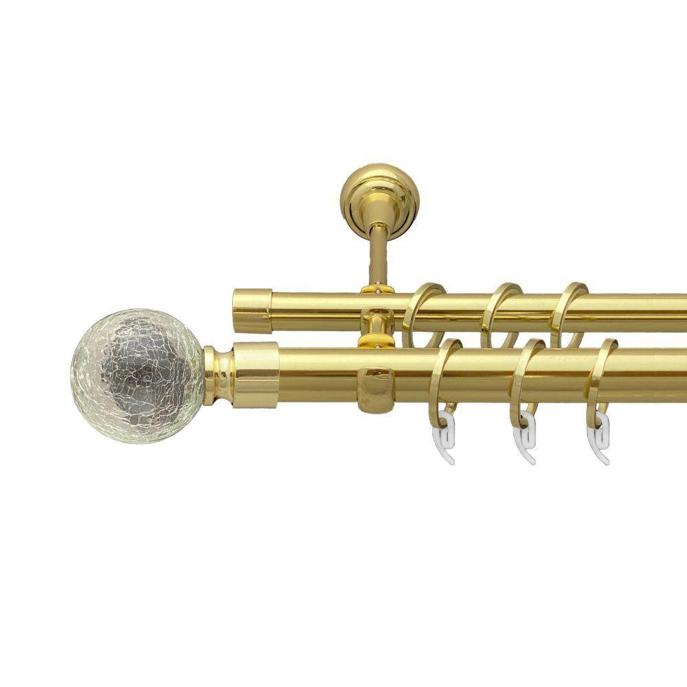 Карниз Orvit Сепія металевий дворядний відкритий гладка труба кільце фасонне металеве  Золото 25\19 мм 300 см Львов - изображение 1