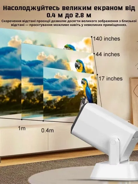 Портативний акумуляторний проектор Q7 Wi-Fi 720p з автофокусом і батареєю 4000 мА·год Одеса - фото 5