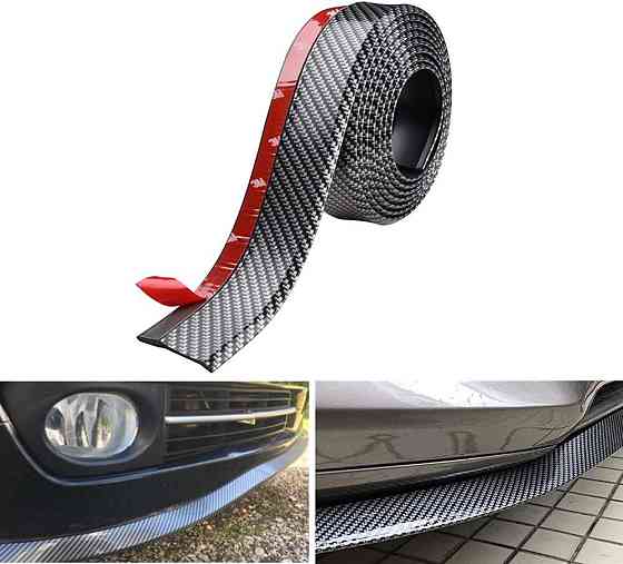 Гумовий спойлер BoYeeBo на бампер 2,5 м (вуглецеве волокно чорний) 250 x 5.5 см (Д x Ш) Дніпро