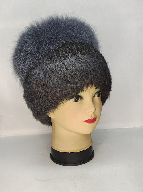 Шапка жіноча зимова хутряна з кролика Мерлін темно Графітовий Харків - фото 5