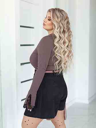 Елегантін жіночі шорти-спідниця Royce Батал 54-56, графіт Київ