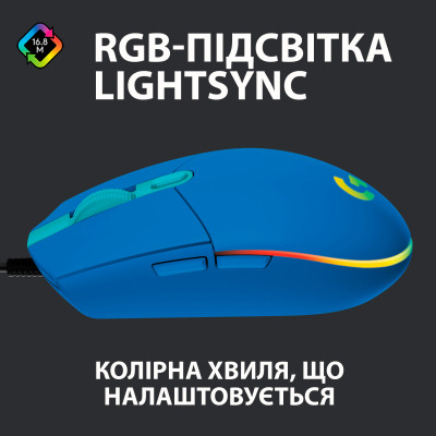 Мишка Logitech G102 Lightsync USB Blue (910-005801) Вінниця - фото 4