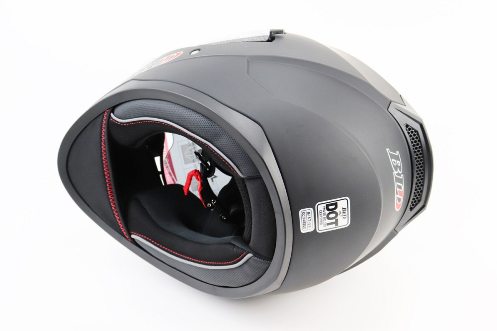 Шолом інтеграл, закритий (сертифікація DOT)+відкидні окуляри BLD-M67 М (57-58см), ЧОРНИЙ матовий Киев - изображение 3