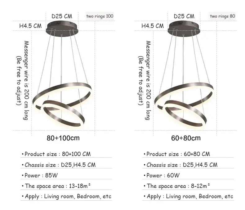 Світлодіодна люстра Олімпія PJ812 Coffee 60+80см Київ - фото 3