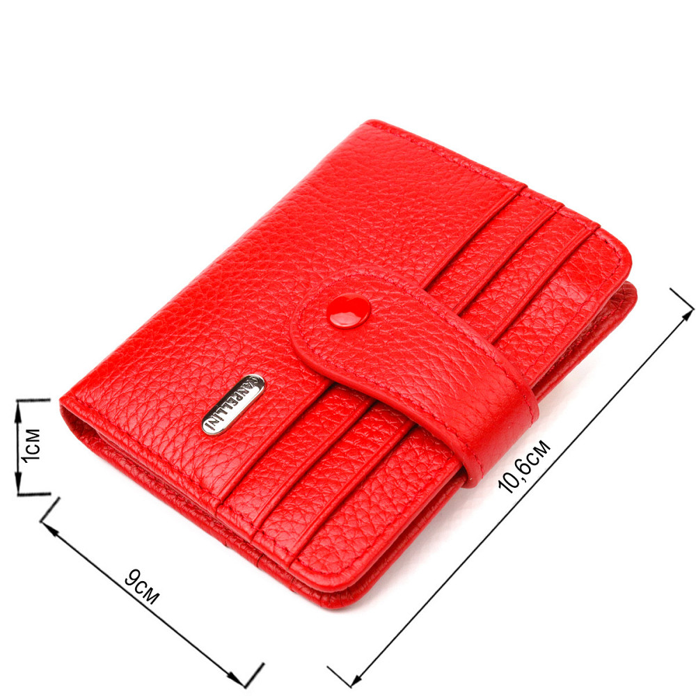 Яркий женский кошелек из натуральной зернистой кожи CANPELLINI 21690 Красный Киев - изображение 8