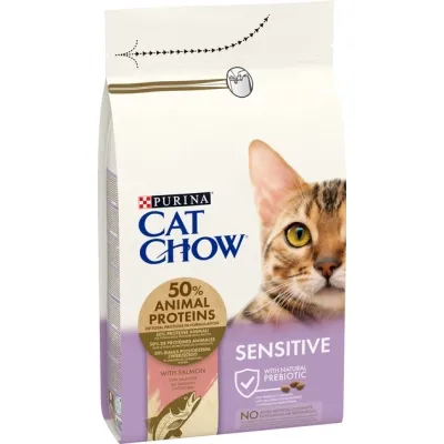 Сухой корм для кошек Purina Cat Chow Sensitive с лососем 1.5 кг (7613035394131) Винница - изображение 9