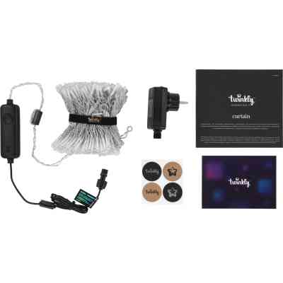 Гирлянда Twinkly Smart LED Curtain RGBW 400, Gen II, IP44, 1.45 х 2.1м, прозрачный (TWW400SPP-TEU) Винница