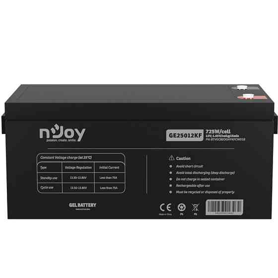 Акумуляторна батарея Njoy GE25012KF 12 V 250 AH (BTVGCBEOGHYKFCW01B) GEL ( 27081 ) Харків