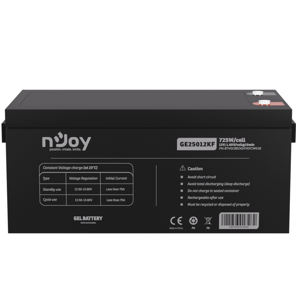 Акумуляторна батарея Njoy GE25012KF 12 V 250 AH (BTVGCBEOGHYKFCW01B) GEL ( 27081 ) Харків - фото 2