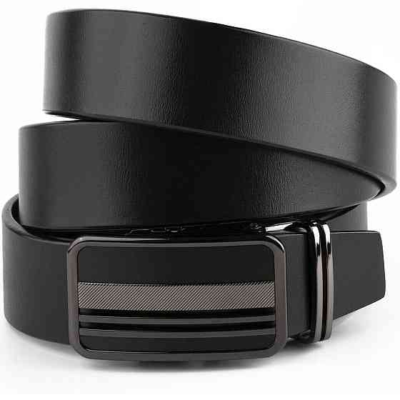Ремінь чоловічий з автоматичною пряжкою смужки Vintage 20292 Чорний Київ