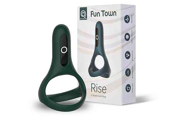 Подвійне ерекційне кільце Fun Town Rise Turquoise, керування зі смартфона Sex Aura Київ