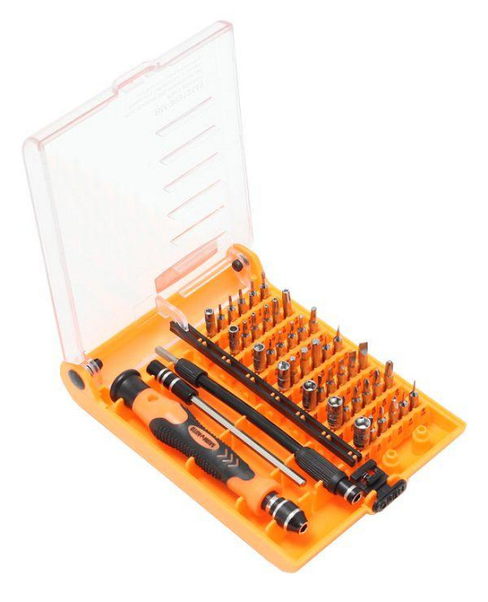 Отвертка ювелирная телескопическая с гибким удлинителем,комплектом бит и головок (45 предметов)в пластиковом Одесса - изображение 1