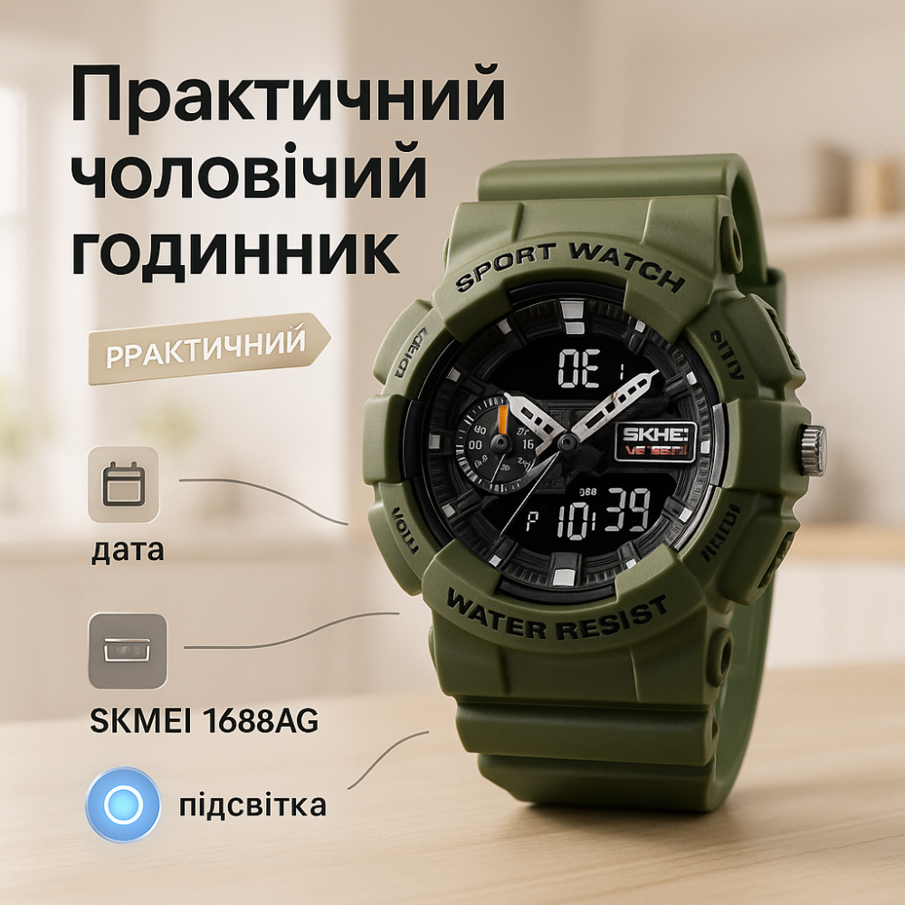 Надійний чоловічий наручний годинник, Водонепроникний наручний годинник для чоловіка PF-14 Львів - фото 2