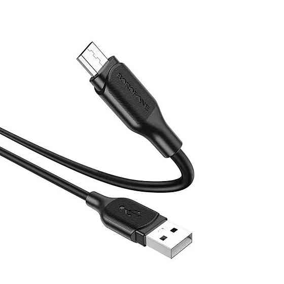 Кабель BOROFONE BX42 USB to Type-C 3A, 1m, silicone, TPE connectors, Black Київ