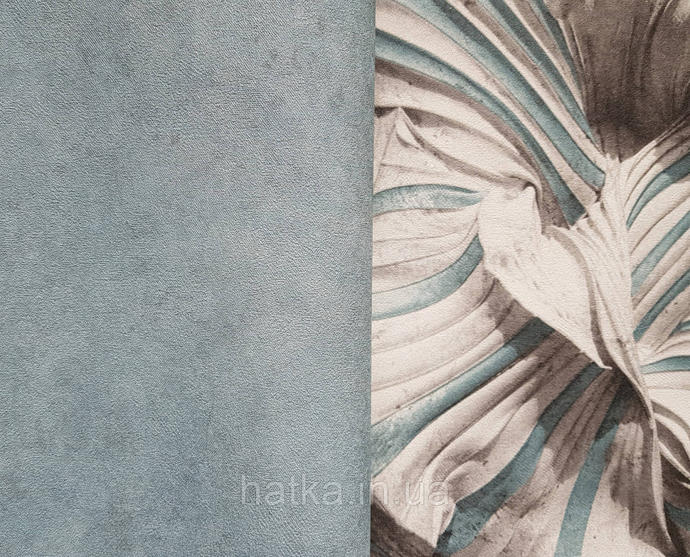Шпалери вінілові на флізеліні гарячого тиснення DU&KA 1.06х10 вензель основа під штукатурку сірі коричневі Київ - фото 2