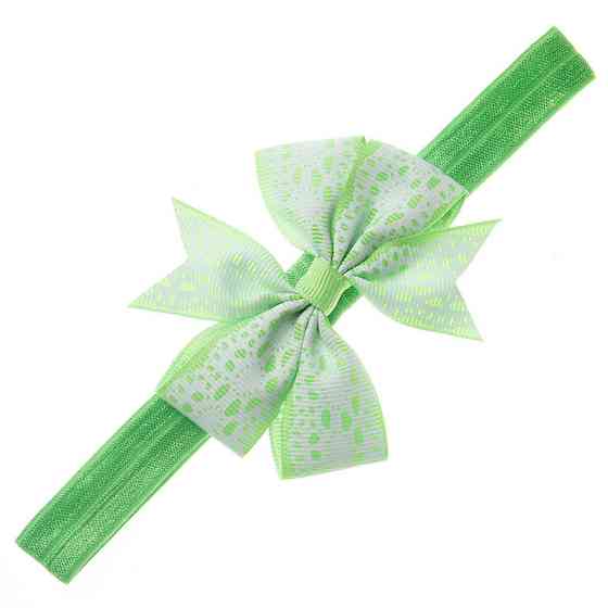 Дитяча пов'язка з мереживним принтом one size салатово-білий Київ