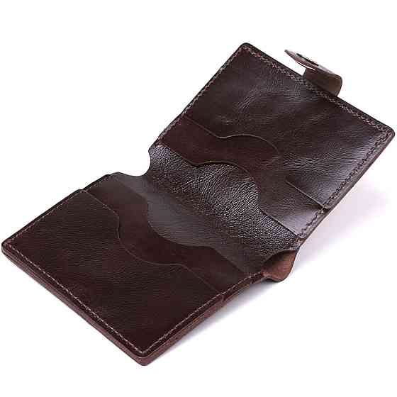 Классическое мужское портмоне из натуральной кожи Shvigel 16506 Коричневый Киев