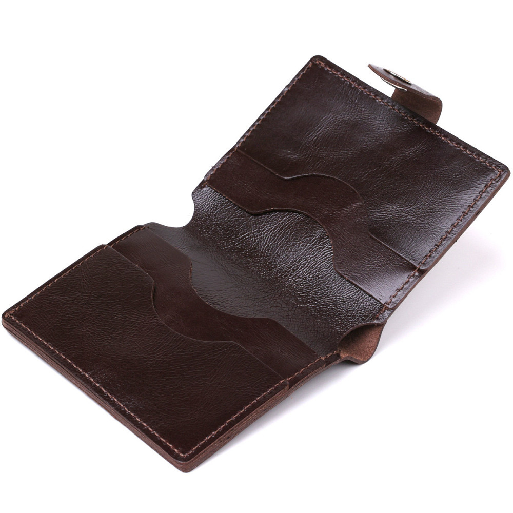 Классическое мужское портмоне из натуральной кожи Shvigel 16506 Коричневый Киев - изображение 5