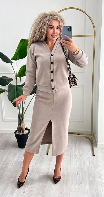 Женский невероятный костюм кардиган+юбка ангора вязка на трикотаже Моко, 52/54 Одесса - изображение 3