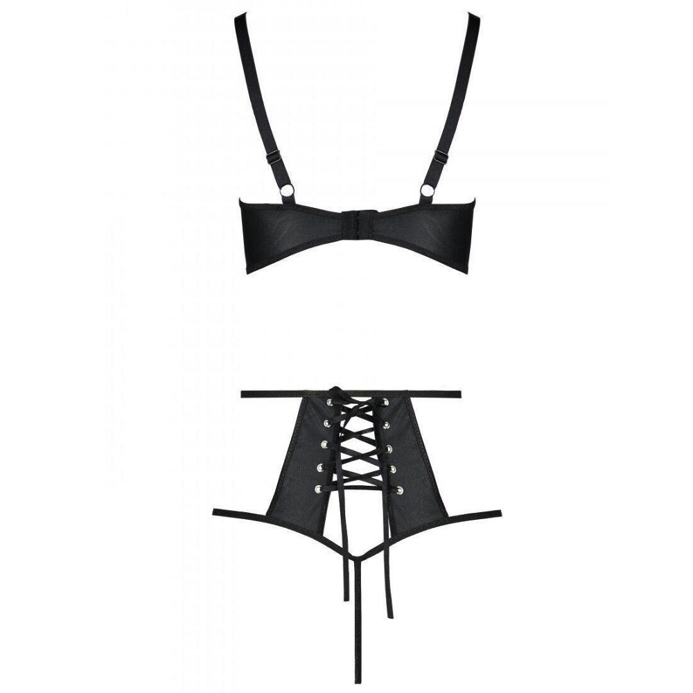 Розпродаж!!! Комплект з екошкіри Passion Tamaris Set black L/XL, бюстгальтер та трусики Sex Aura Київ - фото 4