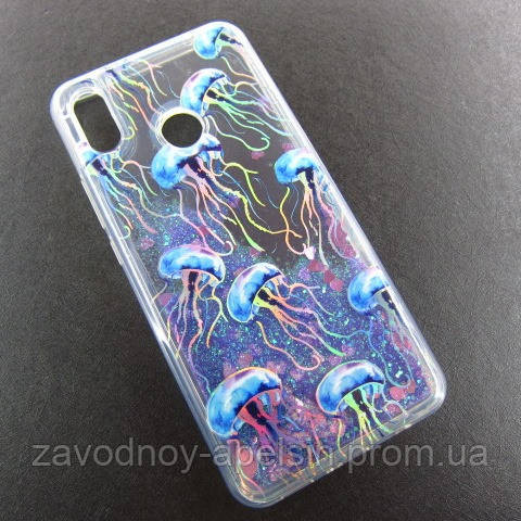 Huawei P Smart plus (INE-LX1) Чохол Акваріум Плаваючі блискітки (медузи) Одеса - фото 1