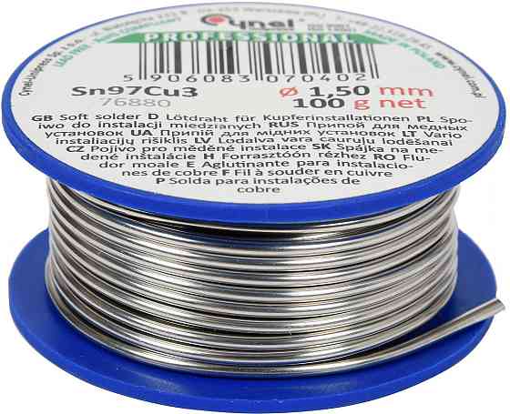 Припій для паяння міді CYNEL : Ø 1.5 мм, дротяний на котушці m= 100 г [60] Одеса