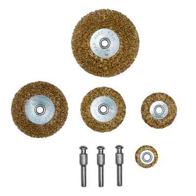 Щетка для электроинструмента Sigma набор 5шт, 25; 38; 50 ;65; 75мм, хвостовик 6мм, латунированные (9010021) Винница