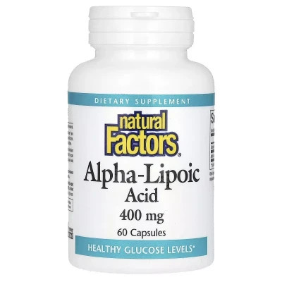 Витаминно-минеральный комплекс Natural Factors Альфа-липоевая кислота, 400 мг, Alpha-Lipoic Acid, 60 капсул (NFS-02101) Винница - изображение 1
