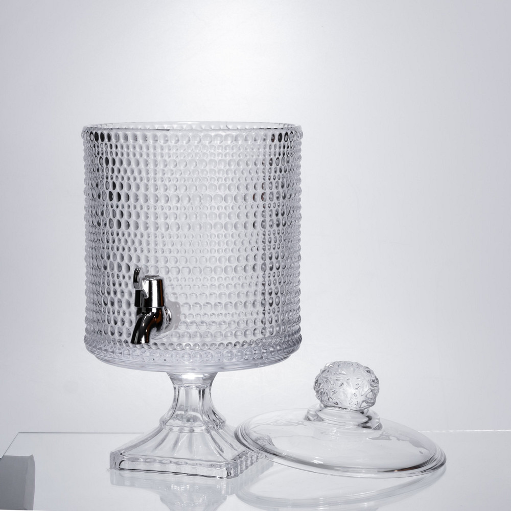 Yiwu Лимонадниця з краном на підставці скляна 4.5 л лимонадник 39 см прозорий HP-19-3045-9 Коломыя - изображение 2