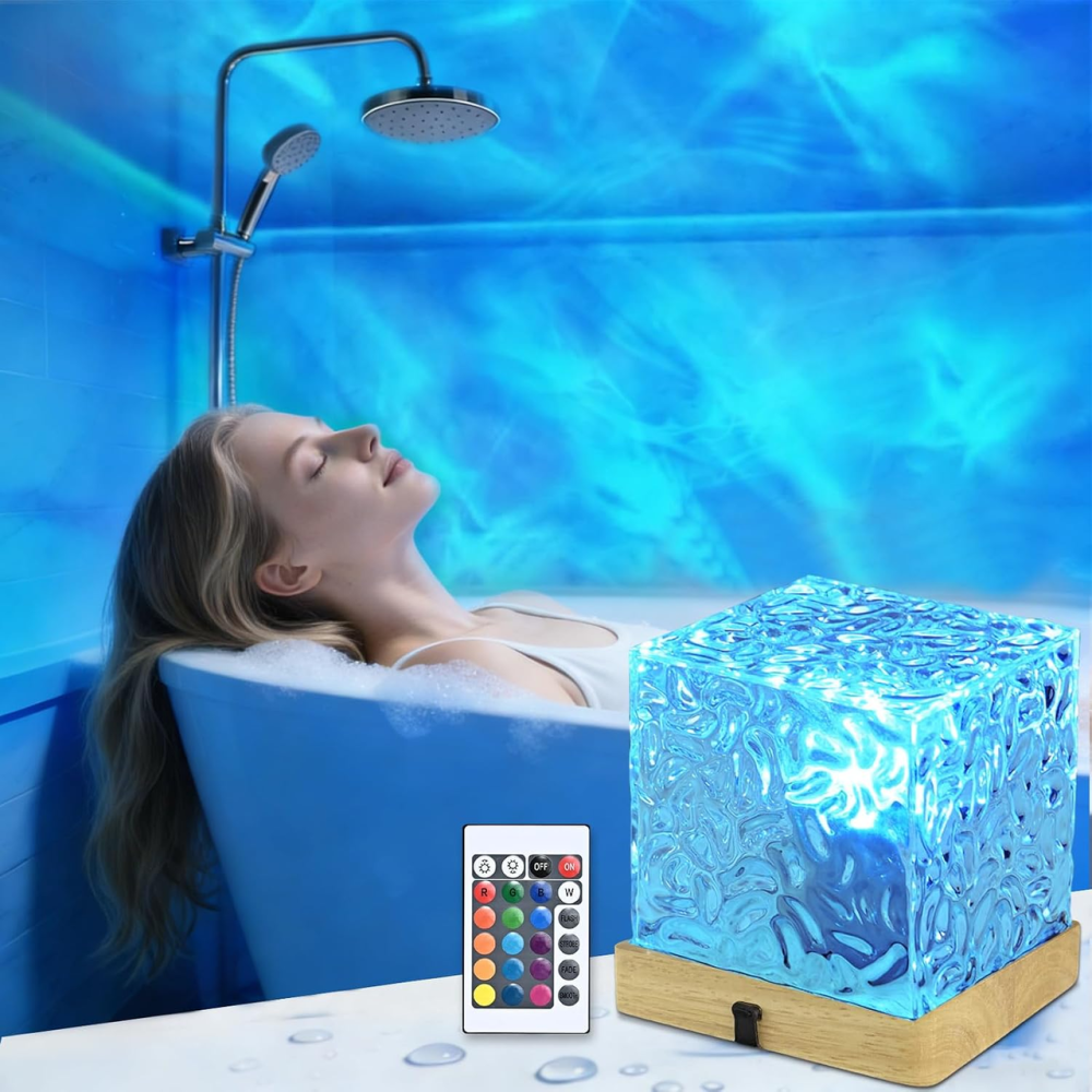 Акумуляторна LED-лампа LETOUR Spa Like, проєктор океанських хвиль, 16 кольорів, пульт ДК, сенсорне керування, водонепроникна Київ - фото 2