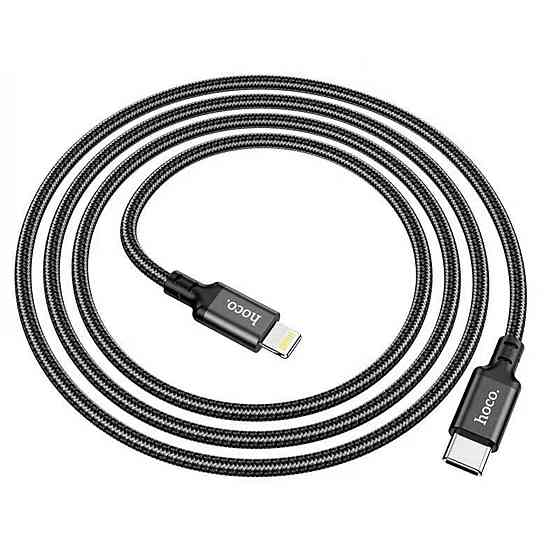 Кабель HOCO X14 Type-C to iP 3A, 20W, 2m, nylon, aluminum connectors, Black Київ