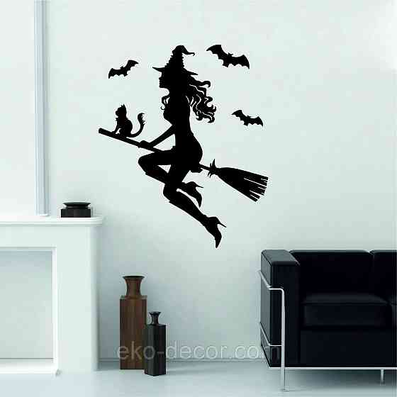 Декоративне настінне Панно «Ведьма», Декор на стіну 70*58 см, Чорний Київ