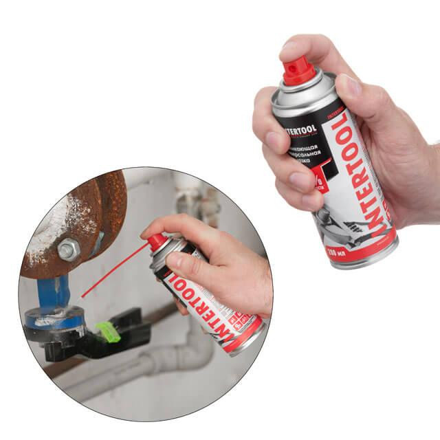 Мастило проникаюче, універсальне, аерозоль, 200 мл INTERTOOL FS-4020 Київ - фото 4