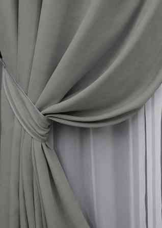 Комплект штор из ткани микровелюр Petek цвет светло-серый 1477ш Киев