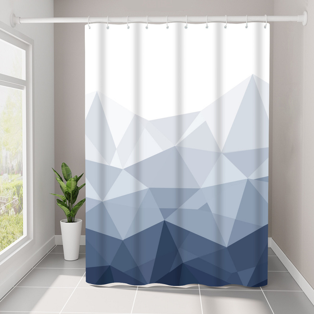 Шторка для ванной комнаты Bathlux 180 x 180 см с водоотталкивающим покрытием, белая с синим принтом Каменец-Подольский - изображение 4