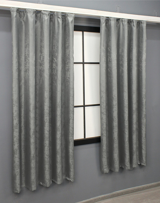 Комплект коротких штор VR-Textil Жакард Мармур Al1 № 1015ш Графітовий 130х170 см 2 шт (35-0208) Київ - фото 3