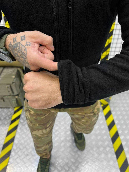 Черная флиска мужская полиция на змейе под шеврон Одесса - изображение 4