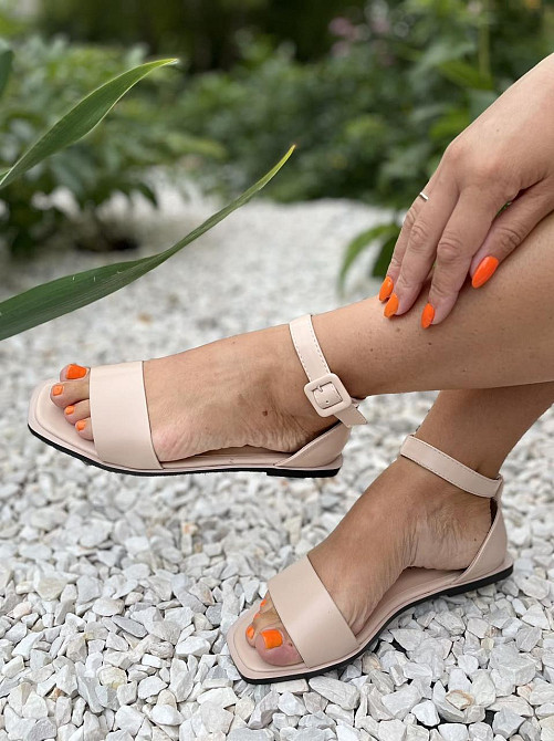 Loretta Бежеві босоніжки літні жіночі на низькому ходу з еко-шкіри LORETTA Z118-3 р. 36-41 Коломыя - изображение 9