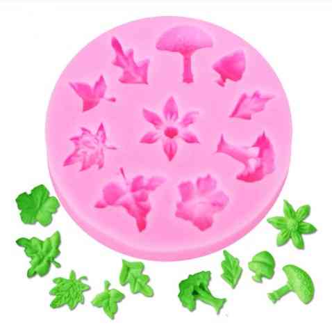 Молд силиконовый Листья и цветы 67 мм розовый Киев