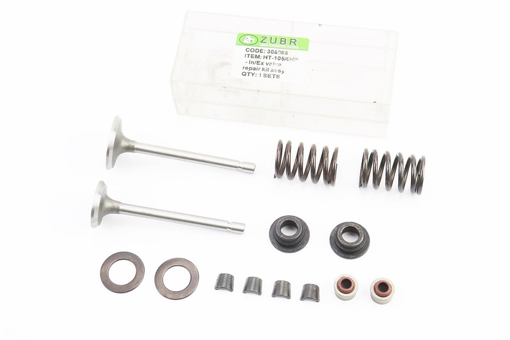 Клапан впускний (h-79,8; D-30,4; d-6), випускний (h-79,8; D-25,5; d-6) к-кт 2шт 178F + пружина-2шт + шайба -4шт + сухар-4шт Київ - фото 1