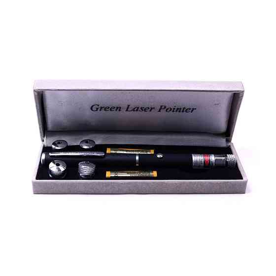 Лазер красного цвета на батарейках BIGEM BM-522 100 мВт лазерная указка с насадками Каменец-Подольский