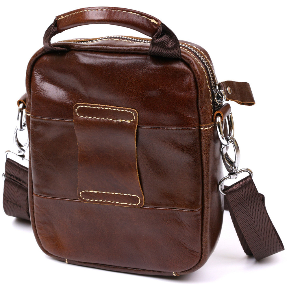 Небольшая мужская сумка из натуральной кожи Vintage 20478 Коричневый Киев - изображение 10
