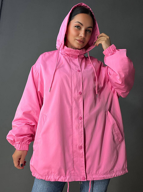 Куртка жіноча Lady Yep 9096-1 вітрівка оверсайз подовжена з капюшоном, рожевий, one size Київ - фото 9