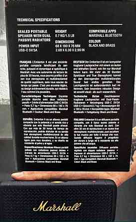Нова портативна акустика Marshall Portable Speaker Emberton II Black and Brass (1006234) Киев