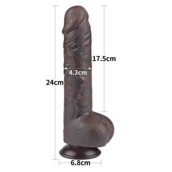 Фалоімітатор - Sliding-Skin Dual Layer Dong 9.5" Black Sex Aura Київ