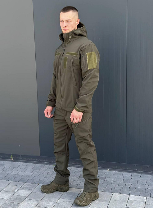 Тактическая ветрозащитная куртка оливкового цвета осенняя штурмовая водоотталкивающая куртка для военнос   WAR Львов - изображение 7