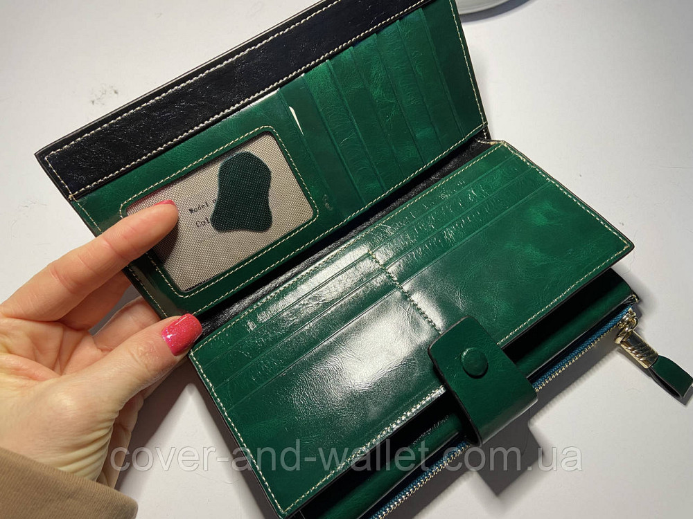 Зелений жіночий гаманець клатч з гладкої шкіри Marco Coverna 8653 Київ - фото 2