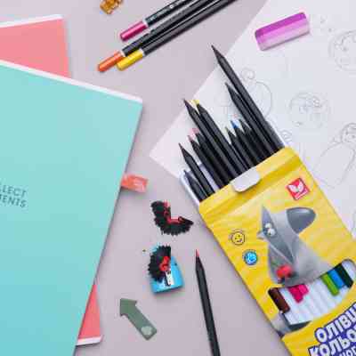 Карандаши цветные Школярик Шестигранные С черного дерева С точилкой 12 цветов (312114001-UA) Винница