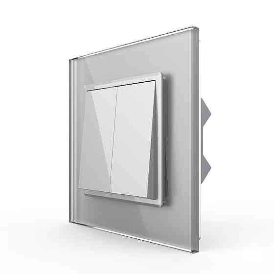 Двоклавішний перехресний вимикач Livolo сірий (VL-C7FCMM10A-1IP) Коломыя