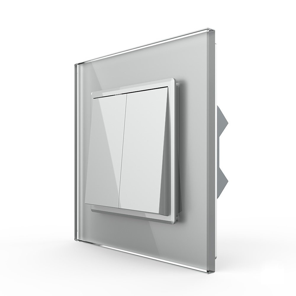 Двоклавішний перехресний вимикач Livolo сірий (VL-C7FCMM10A-1IP) Коломия - фото 4